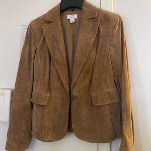 Ann Taylor LOFT Women's Brown Suede Blazer